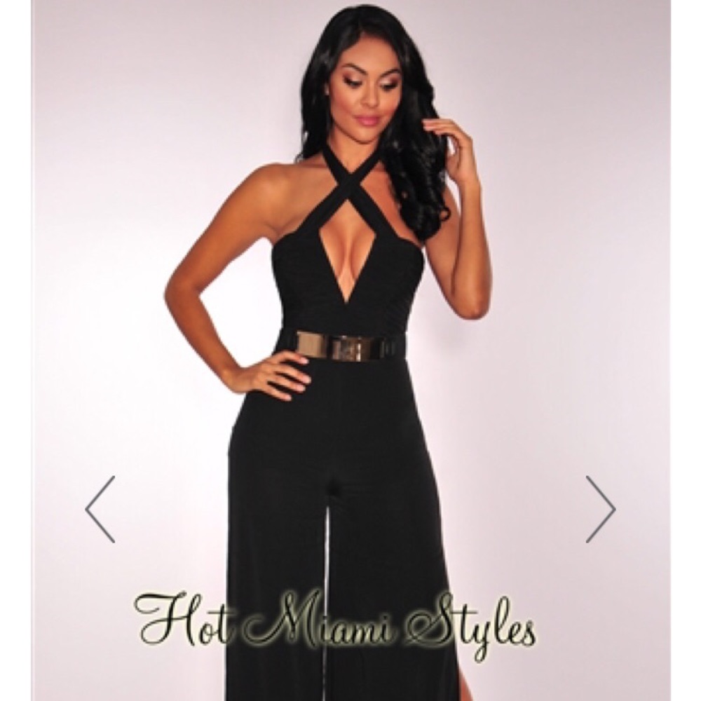 Plunging halter jumpsuit from HotMiamiStyles